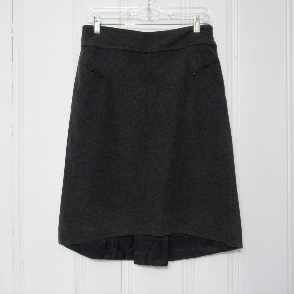 Elevenses Anthropologie Charcoal Gray A-Line Skirt Size 8
